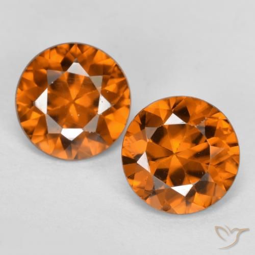 Pedras preciosas de zircão laranja natural de 2,28 ct, corte redondo, VVS-VS