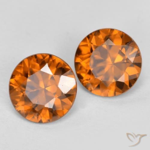 Pedras preciosas de zircão laranja natural de 2,28 ct, corte redondo, VVS-VS