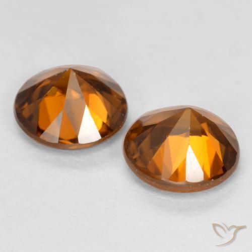 Pedras preciosas de zircão laranja natural de 2,28 ct, corte redondo, VVS-VS