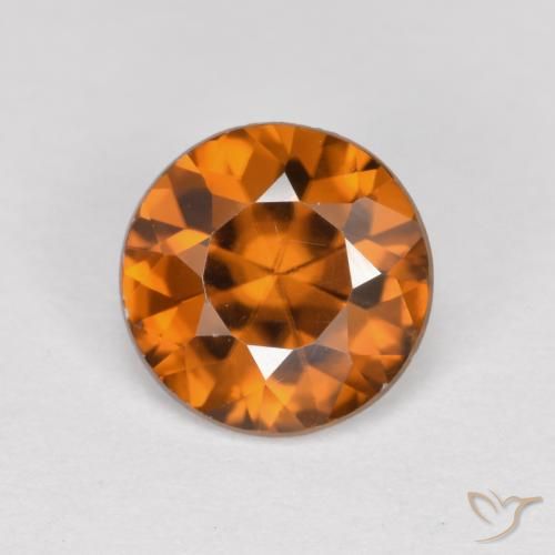 1.42ct Natural Laranja terroso Zircão, Redondo, VVS-VS