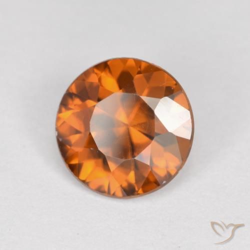 Zircão Laranja terroso Natural 1.42ct, Redondo, VVS-VS