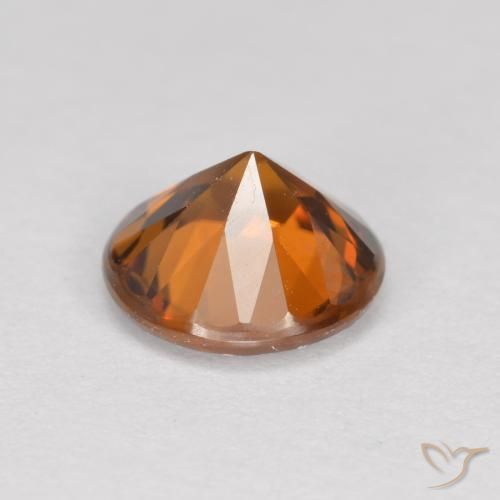 Zircão Laranja terroso Natural 1.42ct, Redondo, VVS-VS