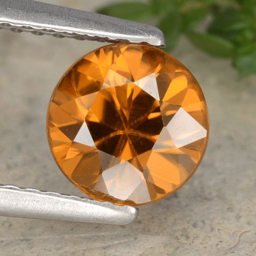 1.54ct Natural laranja marrom Zircão, Redondo, VVS-VS