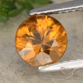 Zircão laranja marrom Natural 1.54ct, Redondo, VVS-VS