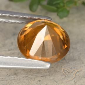 Zircão laranja marrom Natural 1.54ct, Redondo, VVS-VS