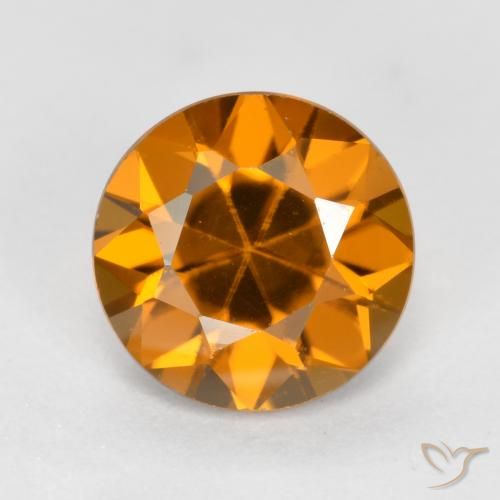 1.55ct Natural laranja marrom Zircão, Redondo, VVS-VS