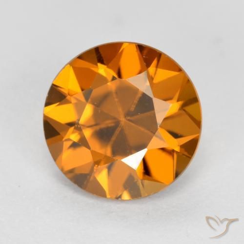 Zircão laranja marrom Natural 1.55ct, Redondo, VVS-VS