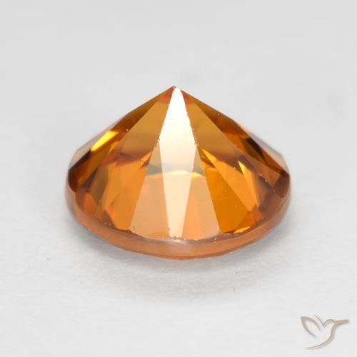 Zircão laranja marrom Natural 1.55ct, Redondo, VVS-VS