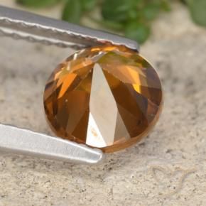 Zircão Laranja terroso Natural 1.61ct, Redondo, VVS-VS