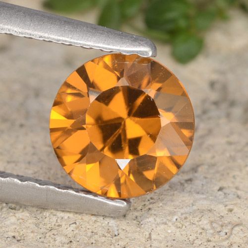 1.32ct Natural Laranja escuro Zircão, Redondo, VVS-VS