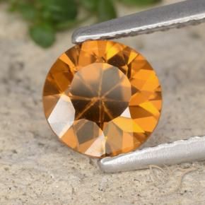 Zircão Laranja escuro Natural 1.32ct, Redondo, VVS-VS