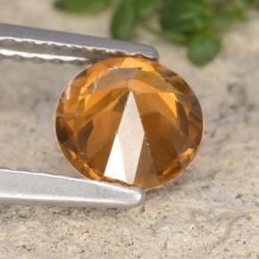 Zircão Laranja escuro Natural 1.32ct, Redondo, VVS-VS