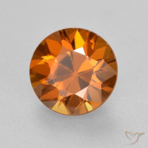 Zircão Laranja Médio Natural 1.64ct, Redondo, VVS-VS