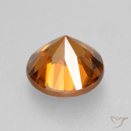 Zircão Laranja Médio Natural 1.64ct, Redondo, VVS-VS