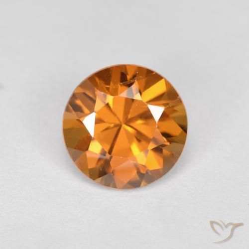1.58ct Natural Laranja Médio Zircão, Redondo, VVS-VS