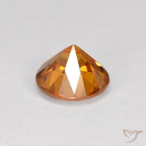 Zircão Laranja Médio Natural 1.58ct, Redondo, VVS-VS