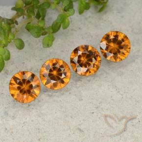 Pedras preciosas de Zircão laranja marrom natural de 4.38 ct, Redondo, VVS-VS