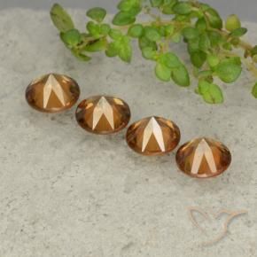 Pedras preciosas de Zircão laranja marrom natural de 4.38 ct, Redondo, VVS-VS