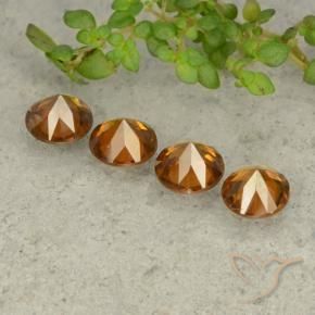 Pedras preciosas de Zircão Laranja Profundo natural de 4.24 ct, Redondo, VVS-VS