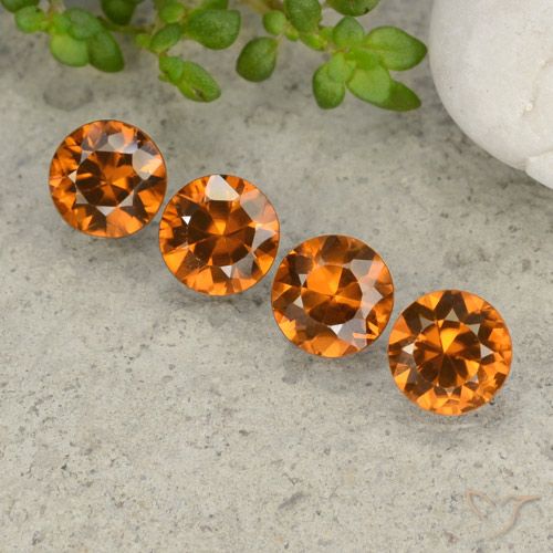 4.30ctw Natural Laranja médio-escuro Zircão, Redondo, VVS-VS