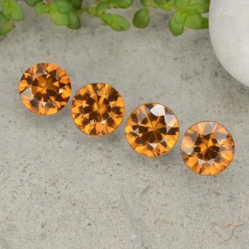 4.27ctw Natural laranja marrom Zircão, Redondo, VVS-VS