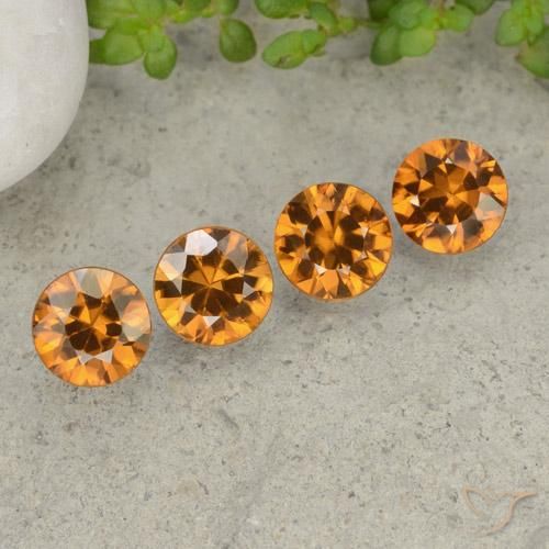 Pedras preciosas de Zircão laranja marrom natural de 4.27 ct, Redondo, VVS-VS