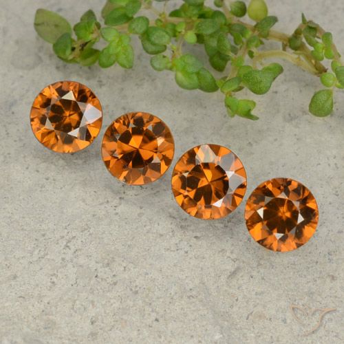 4.31ctw Natural Laranja escuro Zircão, Redondo, VVS-VS