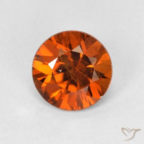 1.13ct Natural Medium Dark-Orange Zircão, Redondo, VS