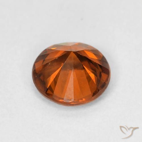 Zircão Medium Dark-Orange Natural 1.13ct, Redondo, VS