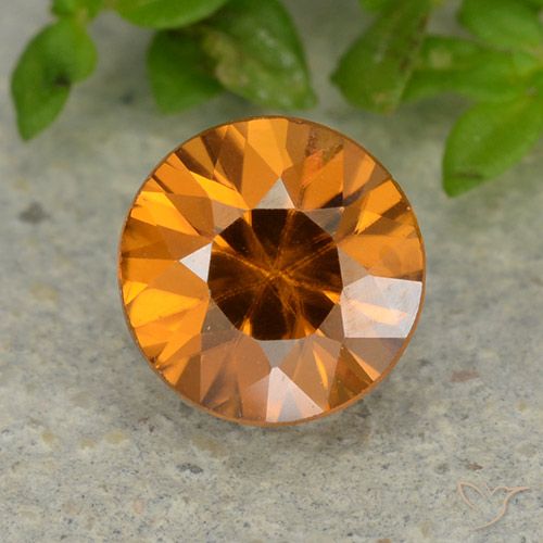 1.13ct Natural damasco laranja Zircão, Redondo, VVS-VS