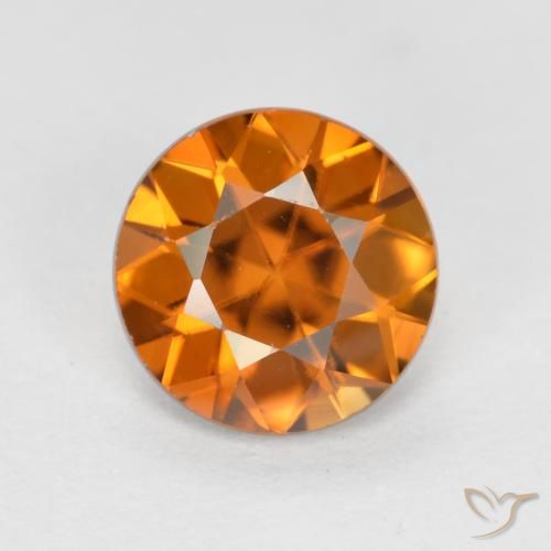 1.24ct Natural Laranja Médio Zircão, Redondo, VVS-VS
