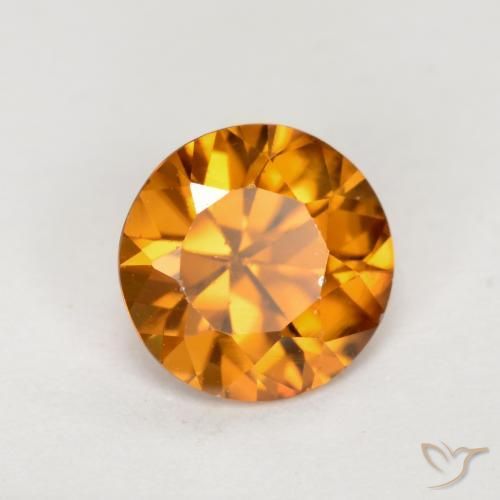 Zircão Laranja terroso Natural 1.23ct, Redondo, VVS-VS