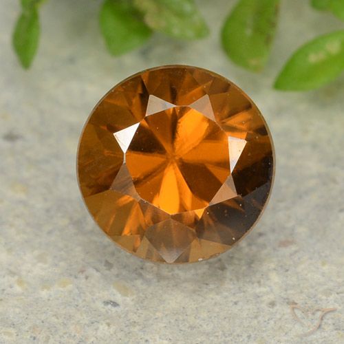 1.42ct Natural Laranja Médio Zircão, Redondo, VVS-VS