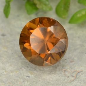 Zircão Laranja Médio Natural 1.42ct, Redondo, VVS-VS