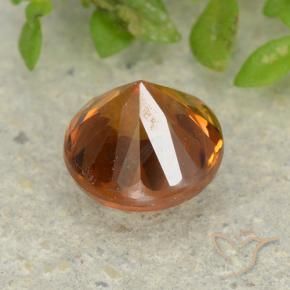 Zircão Laranja Médio Natural 1.42ct, Redondo, VVS-VS