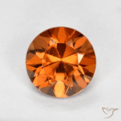 1.23ct Natural Laranja médio-escuro Zircão, Redondo, VVS-VS