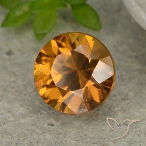 Zircão laranja marrom Natural 1.24ct, Redondo, VVS-VS
