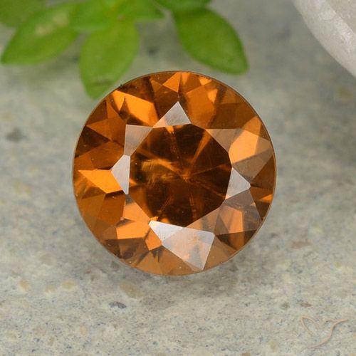 1.20ct Natural Laranja Profundo Zircão, Redondo, VS