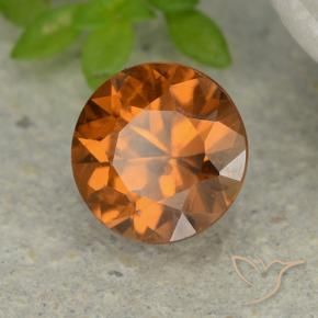 Zircão Laranja Profundo Natural 1.20ct, Redondo, VS