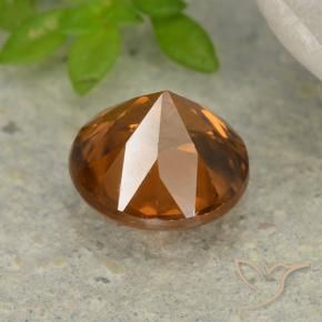 Zircão Laranja Profundo Natural 1.20ct, Redondo, VS