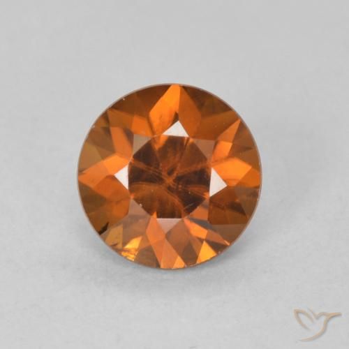 1.21ct Natural Medium Dark-Orange Zircão, Redondo, VVS-VS