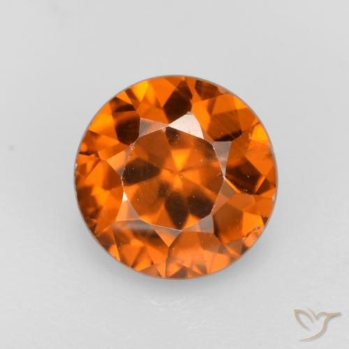 1.14ct Natural Laranja médio-escuro Zircão, Redondo, VS