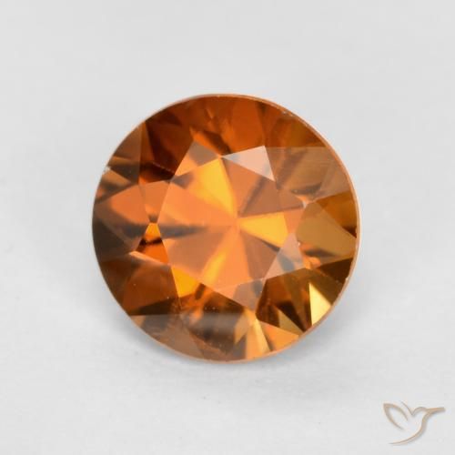 Zircão Laranja terroso Natural 1.20ct, Redondo, VS