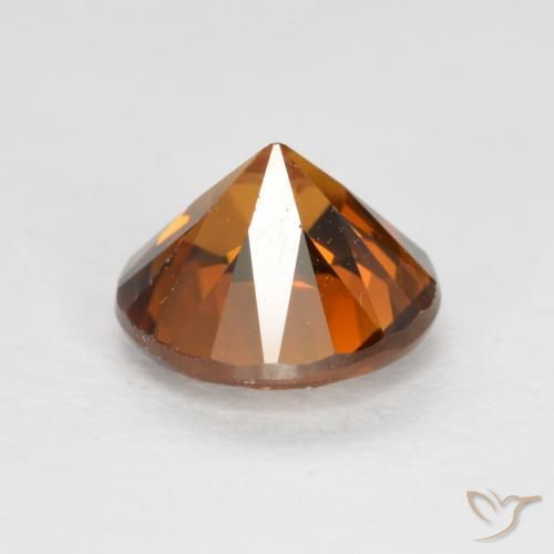 Zircão Laranja terroso Natural 1.20ct, Redondo, VS