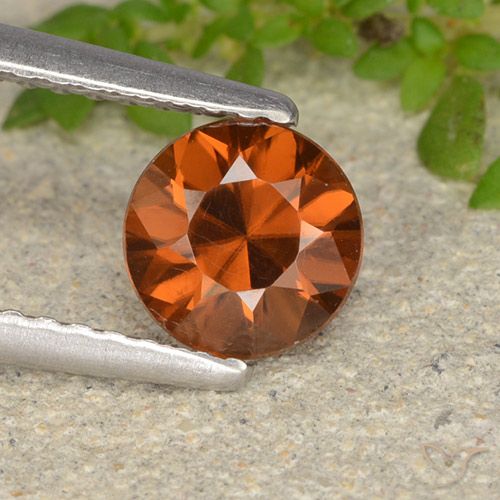 1.26ct Natural laranja avermelhado Zircão, Redondo, VVS-VS