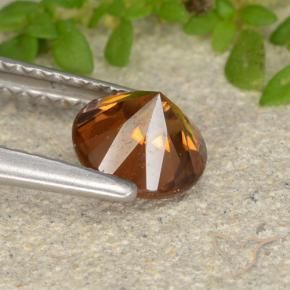 Zircão laranja avermelhado Natural 1.26ct, Redondo, VVS-VS