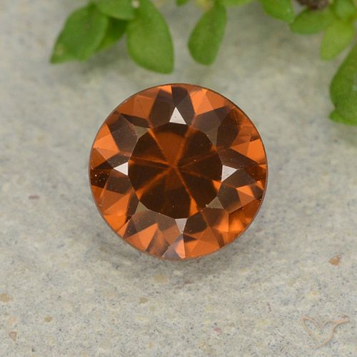 1.19ct Natural Laranja escuro Zircão, Redondo, VVS-VS