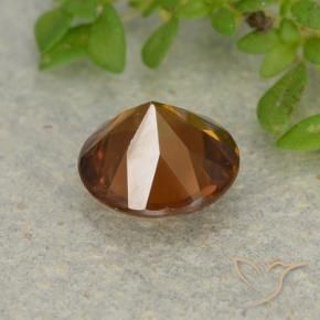 Zircão Laranja escuro Natural 1.19ct, Redondo, VVS-VS