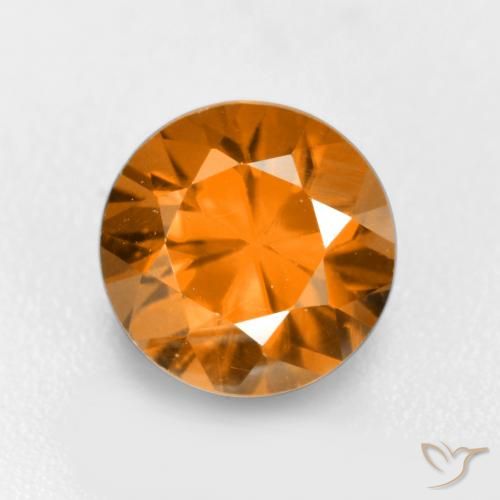1.25ct Natural Laranja Profundo Zircão, Redondo, VVS-VS