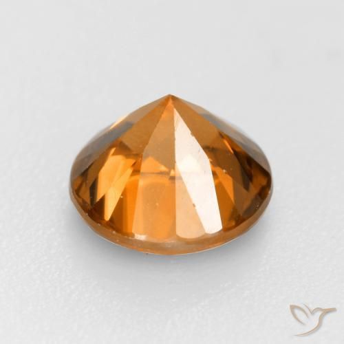 Zircão Laranja Profundo Natural 1.25ct, Redondo, VVS-VS